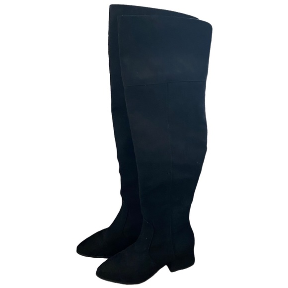 Forever 21 Black Thigh High Boots Size 5.5 - Picture 2 of 6